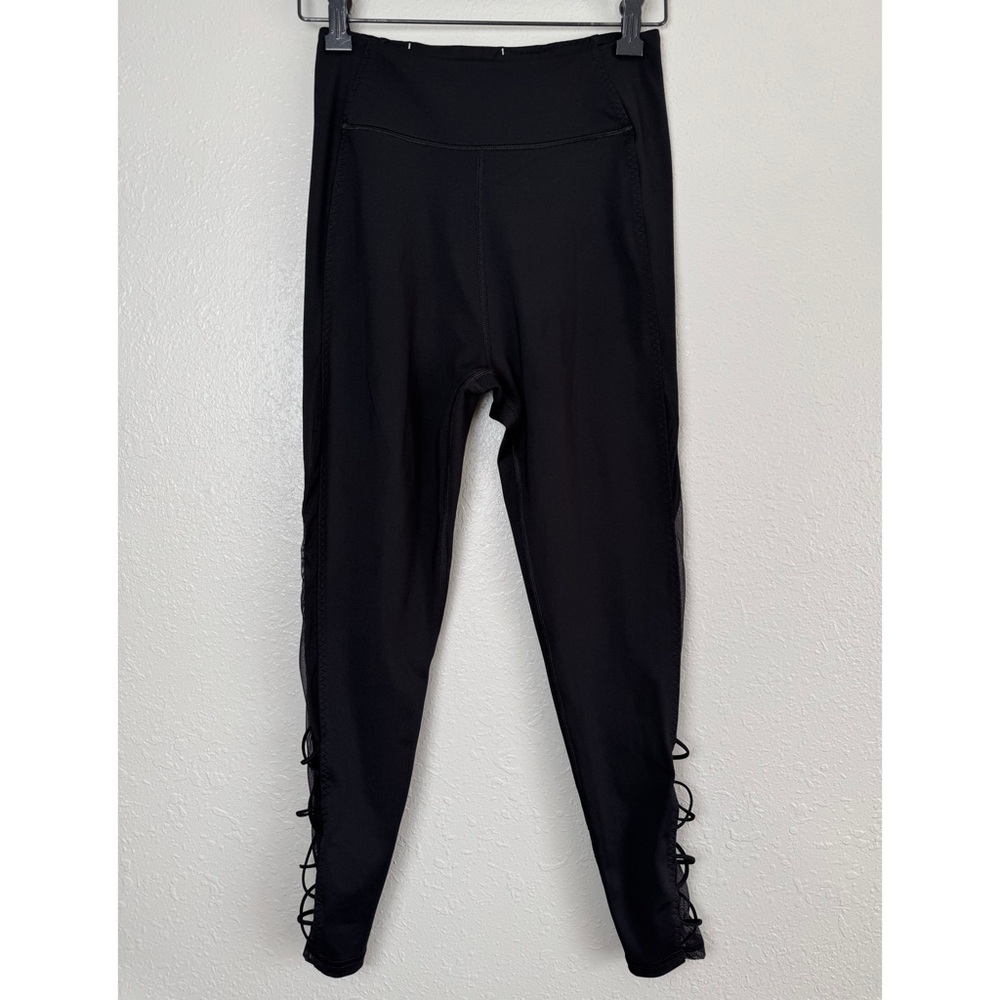 Victoria's Secret black mesh lace up incredible essential leggings high rise S - Picture 3 of 12